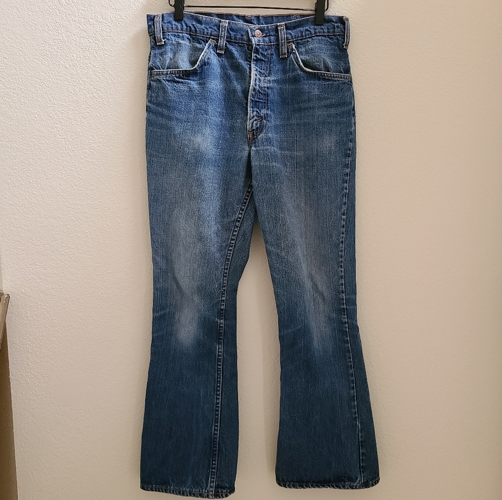 VINTAGE Orange Tab Big E Levi's Bellbottoms Flares